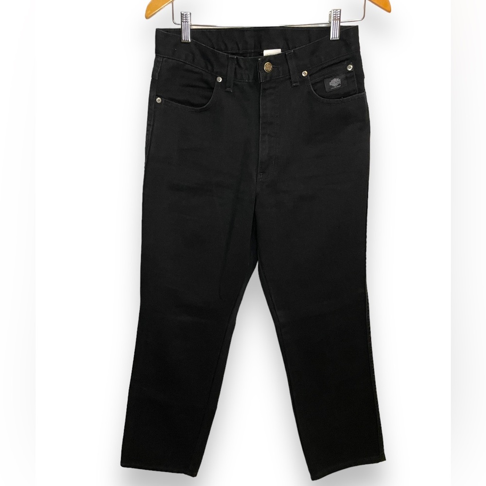 Harley Davidson Women's Black Denim Jeans Size 10R Boot Cut Made in USA